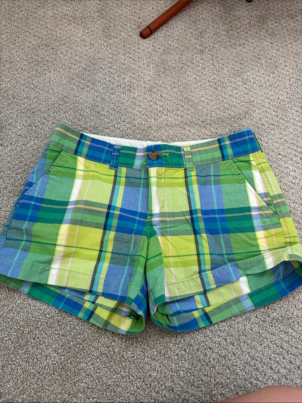 Old Navy Plaid Shorts in Green, Blue and Yellow
